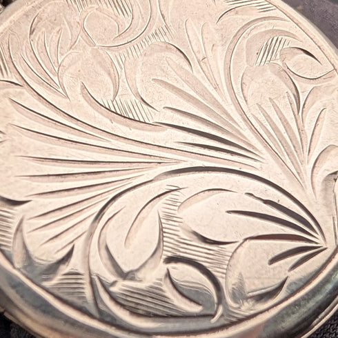 1972年 英国ヴィンテージ 純銀製 丸型ロケットペンダント 純銀ネックレス付き 計11.5g Exquisite Jewellery